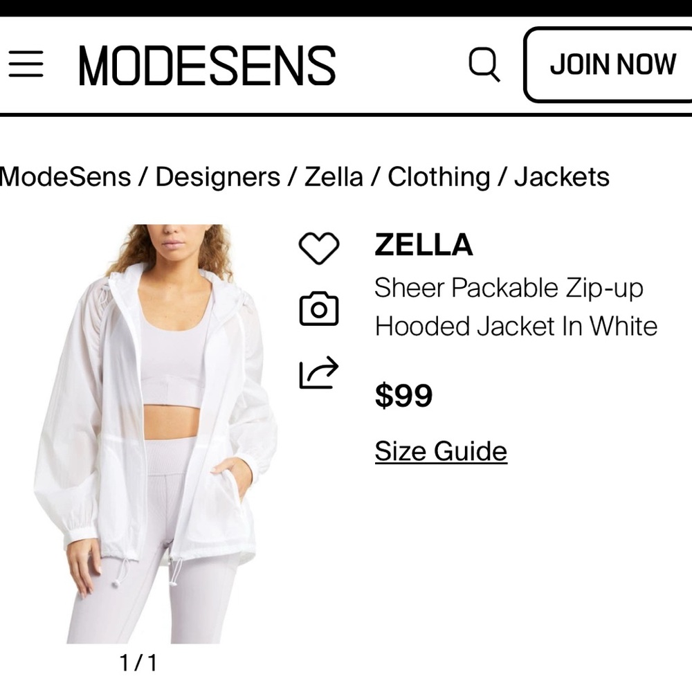 Zella sheer packable jacket $99 retail - Picture 5 of 11
